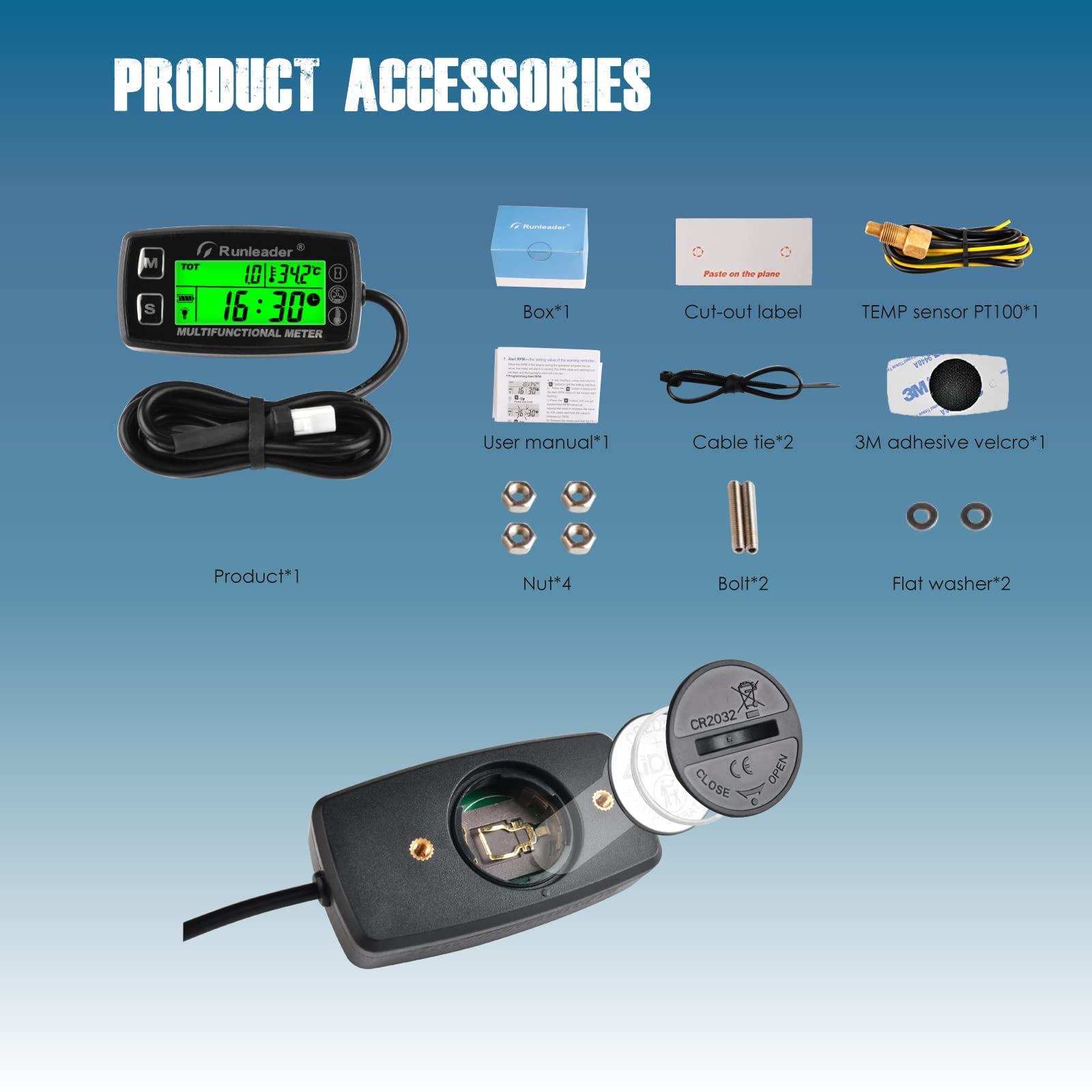 Amazon.com: Runleader Digital Tach Hour Meter,Engine Heat Sink